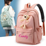 Personalized Girls College Backpack Embroidered Name High School Students Gift