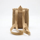 Embroidered Double Shoulder Straw Bag