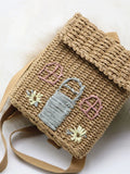 Bohemian Embroidered Straw Backpack Beach Bag