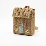 Bohemian Embroidered Straw Backpack Beach Bag