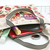 Owl Pattern Shoulder Bag Canvas Handbag for College Students