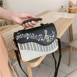 Embroidered Piano Keys Square Tote Bag