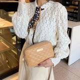 Embroidered Printing Messenger Bags PU Leather Shoulder Crossbody Bag for Women