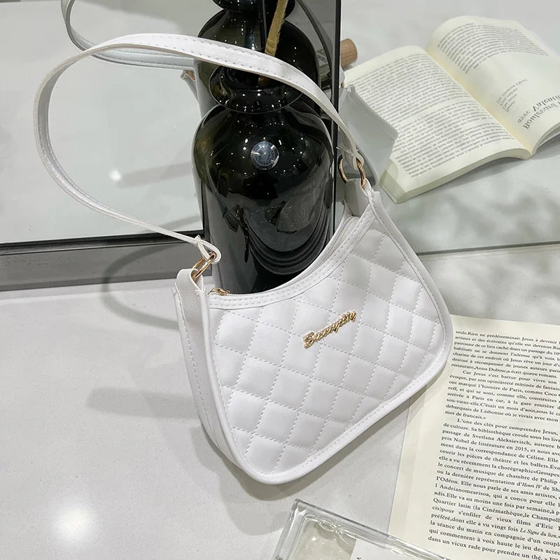 Embroidered Rhombus Underarm Bag Ladies Handbag Shoulder Bag