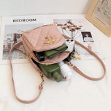 Embroidered Small Backpack PU Leather Women's Bag
