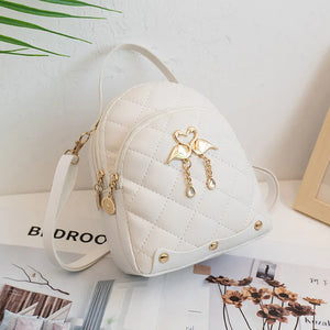 Embroidered Small Backpack PU Leather Women's Bag