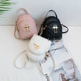 Embroidered Small Backpack PU Leather Women's Bag