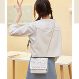 Embroidered Small Square Bag Retro Chain Shoulder Bag