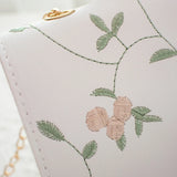 Embroidered Small Square Bag Retro Chain Shoulder Bag