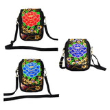 Embroidered Peony Pattern Shoulder Bag