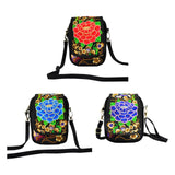 Embroidered Peony Pattern Shoulder Bag
