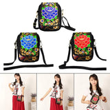 Embroidered Peony Pattern Shoulder Bag