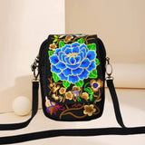 Embroidered Peony Pattern Shoulder Bag