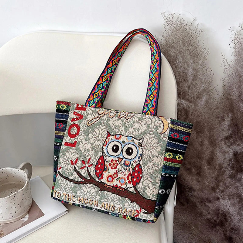 Embroidered Women Tote Bag Casual Handbags Daily Bags for Shopping