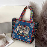 Embroidered Women Tote Bag Casual Handbags Daily Bags for Shopping