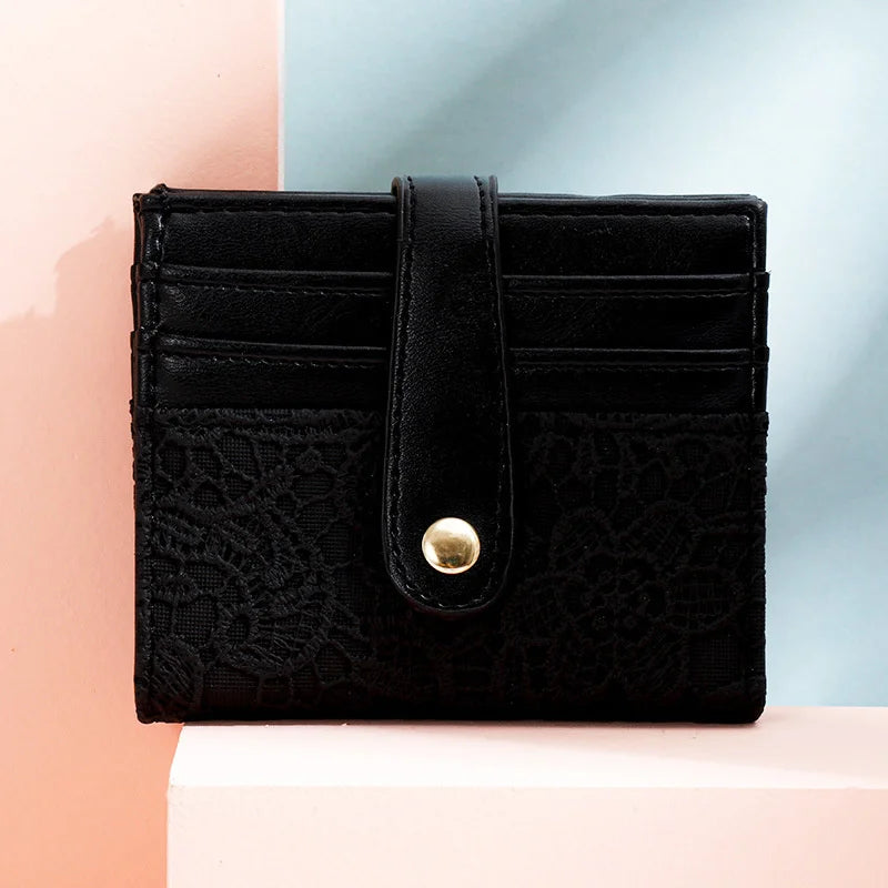 Embroidered Card Bag Women's Short Wallet Mini Zero Wallet