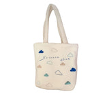 Embroidery Cloud Women's Plush Shoulder Bag Faux Lamb Wool Female Purse