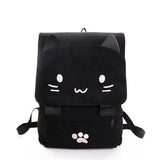 Embroidery Cartoon Backpack Cat Ear Schoolbag Teen Canvas School Backpack