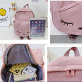 Embroidery Cat Backpacks for Kids Travel Shoulder Bag Girls Boys School Bag