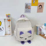 Embroidery Cat Backpacks for Kids Travel Shoulder Bag Girls Boys School Bag