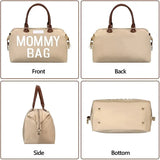 Large Capacity Embroidery Diaper Bag Double Handle Strap Mommy Storage Bag