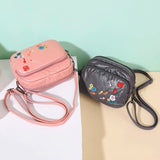 Soft PU Leather Mini Messenger Bag for Women in Brown