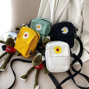 Mini Canvas Women's Crossbody Bags Embroidery Handbags