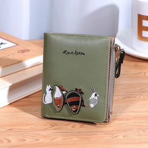 Animal Embroidery Women's Wallet Zero Wallet Casual Wallet