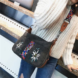 Vintage Embroidery Leather Hobo Shoulder Bag for Women