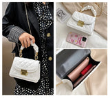 Embroidery Thread Crossbody Bag Women Shoulder Handbag PU Leather Messenger
