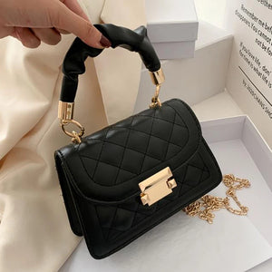 Embroidery Thread Chain Crossbody Bag Women Shoulder Bag PU Leather