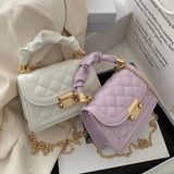 Embroidery Thread Chain Crossbody Bag Women Shoulder Bag PU Leather