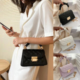 Embroidery Thread Chain Crossbody Bag Women Shoulder Bag PU Leather
