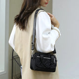 Embroidery Thread Oxford Shoulder Bag Waterproof Cloth Crossbody Bag