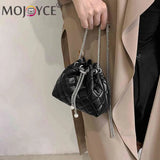 Embroidery Thread Chain Bucket Clutch Purse Shoulder Bag