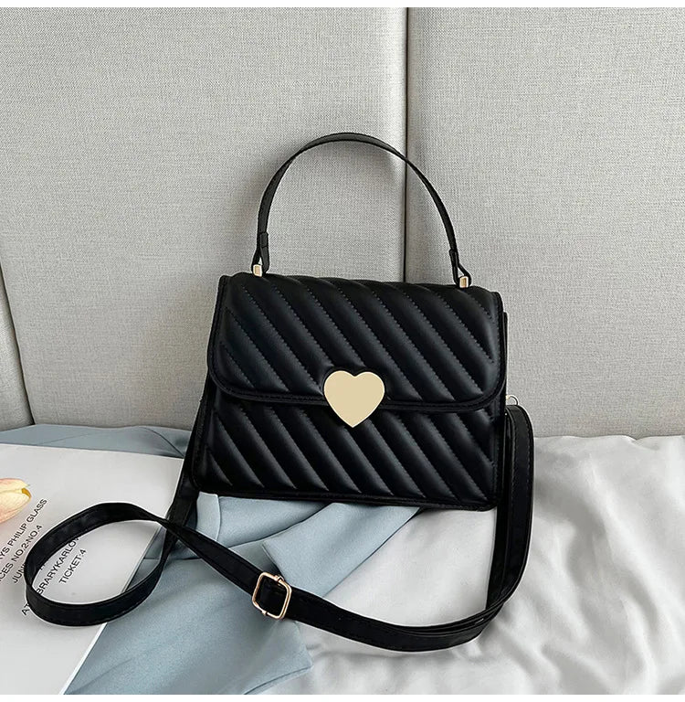 Embroidery Thread Crossbody Bag PU Leather Tote