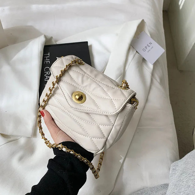 Embroidery Thread Crossbody Bag PU Leather Women's Handbag