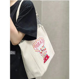 Japanese Embroidery Tote Bag Large Canvas Shopper Handbag