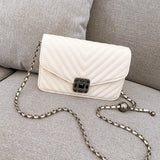 Embroidery Women Faux Leather Handbag and Purse Chain Shoulder Bag