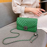 Embroidery Women Faux Leather Handbag and Purse Chain Shoulder Bag