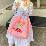 Embroidery Women Bag Handbag Shopping Nylon Shoulder Bag