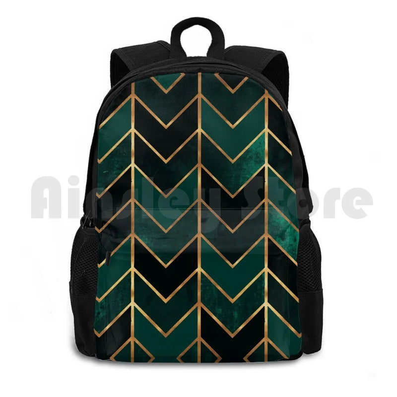 Emerald Copper Arrows Outdoor Hiking Backpack Sports Bag