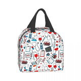 Emergency Nursing Supplies Patterns Portable Lunch Box for Women
