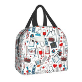 Emergency Nursing Supplies Patterns Portable Lunch Box for Women