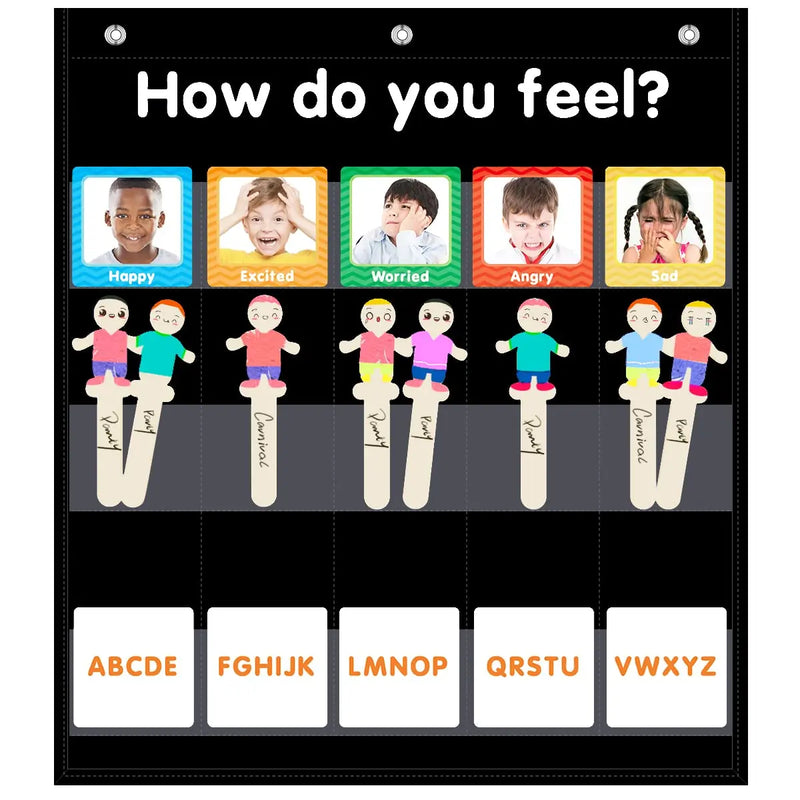 Emotions & Feelings Pocket Chart for Kids, Social Emotional Learning