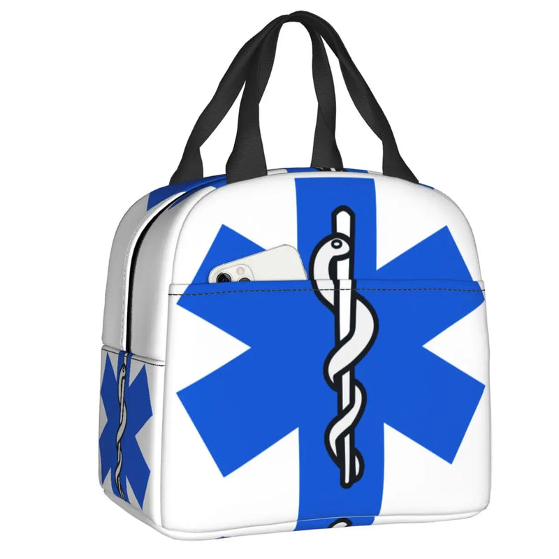 EMT Star of Life Insulated Lunch Bag for Women Paramedic Doctor