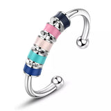 Enamel Beads Anxiety Ring Stainless Steel Fidget Ring