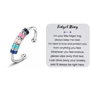 Enamel Beads Anxiety Ring Stainless Steel Fidget Ring