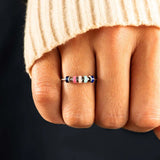 Enamel Beads Anxiety Ring Stainless Steel Fidget Ring