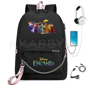 Encanto USB Backpack School Bag Laptop Rucksack Women Men Backbag